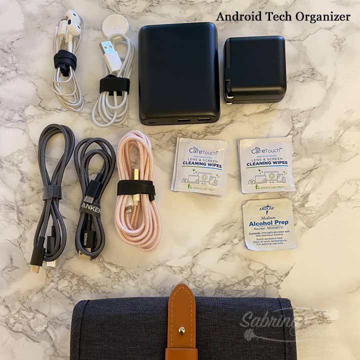 Android tech organizer kit items