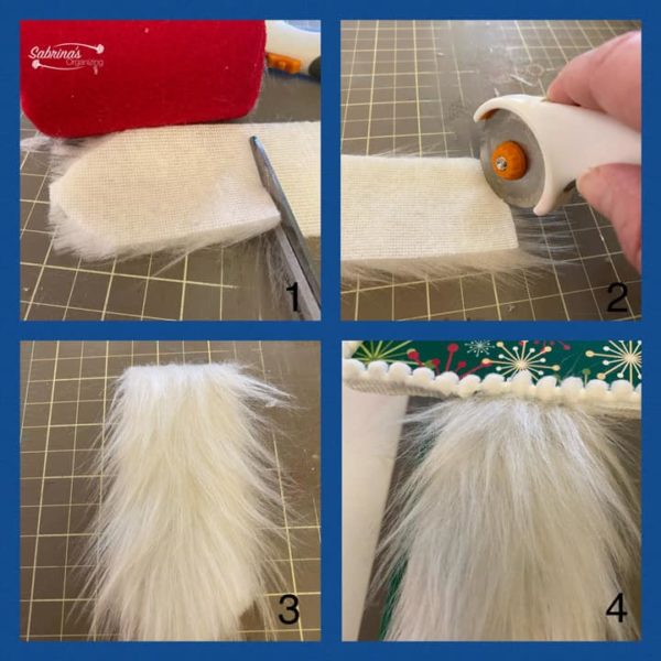How to cut the gnome fur - cut the back gently and leave the hair in the front