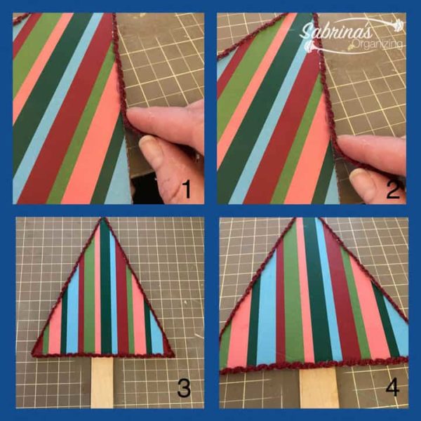 Use one quarter inch ribbon to cover the foam core edges