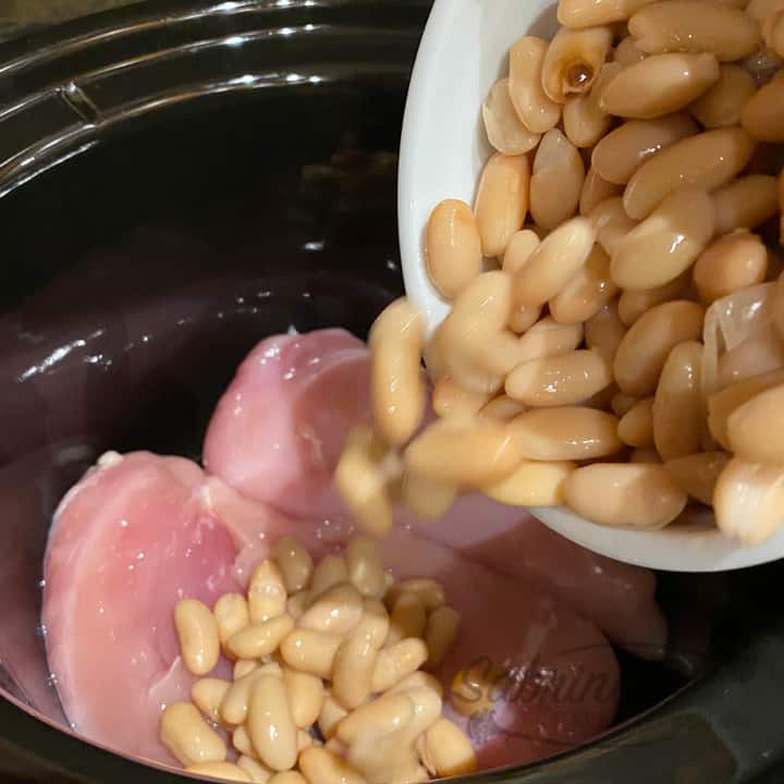 Add beans to slow cooker