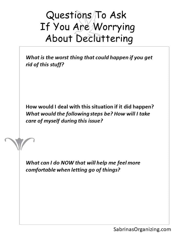 Questions to Ask If You Are Worrying About Decluttering Printable