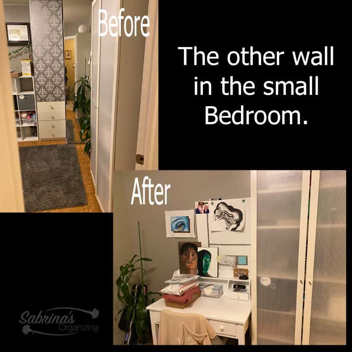 The Other wall in the small bedroom Before and after