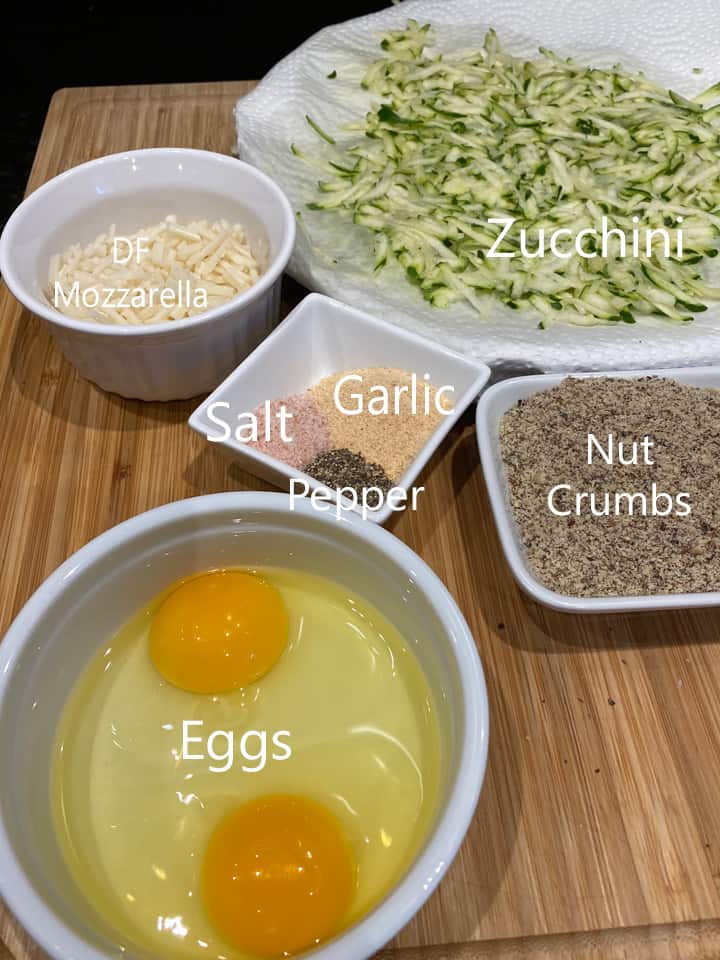Zucchini Tots Ingredients image with labels
