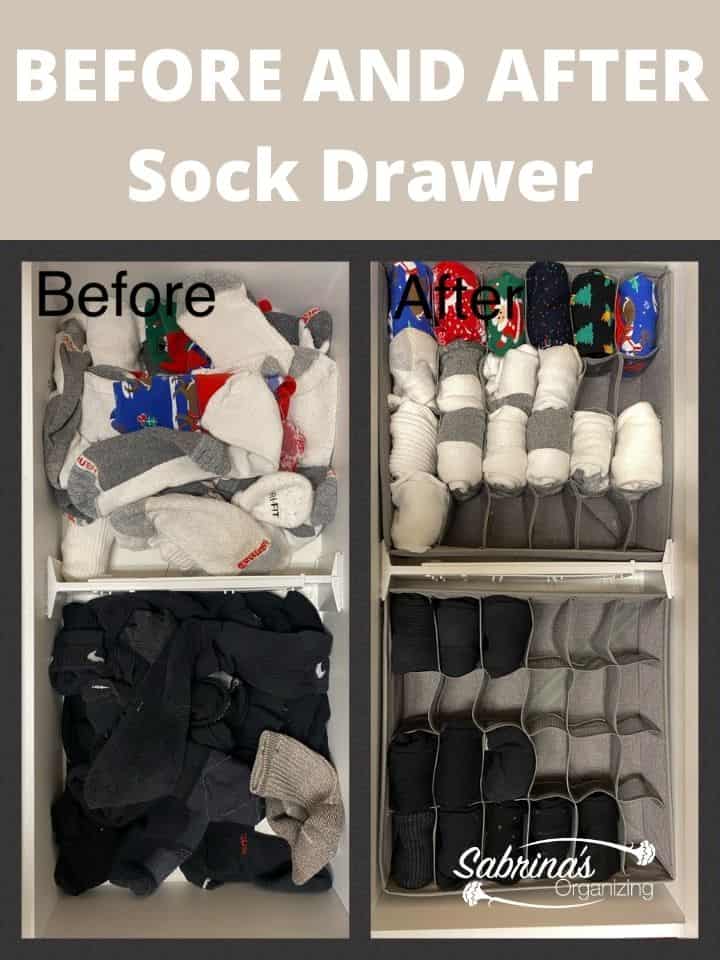 before and after sock drawer image
