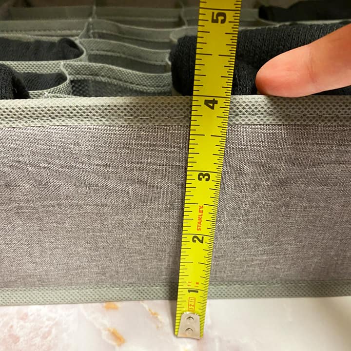 measure the height of the side of your sock organizer to make sure you do not fold them to big for the organizer