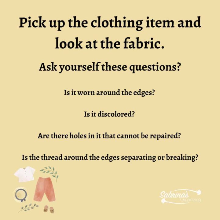 Pick up the clothing item and look at the fabric list of questions