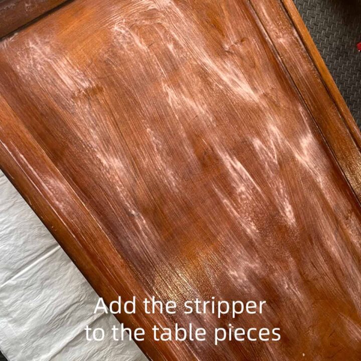 Add the stripper to the table pieces then remove