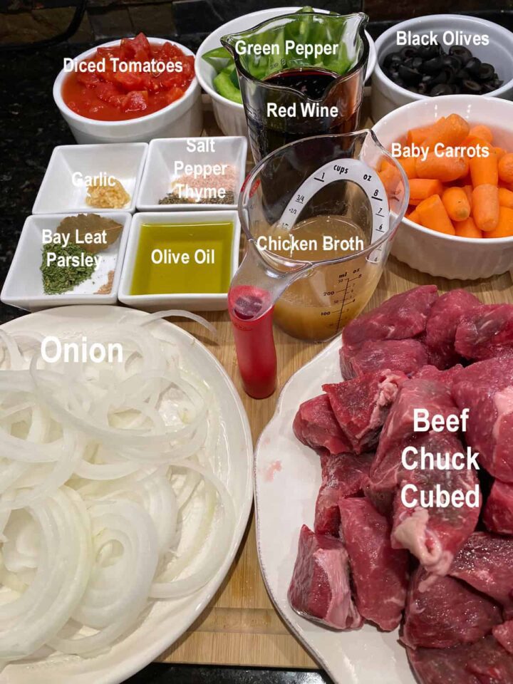 beef stew with carrots ingredients