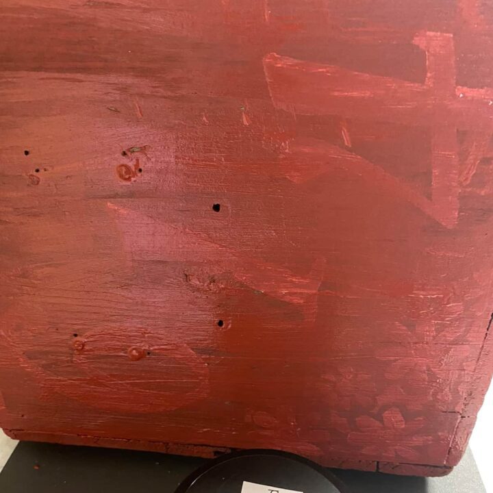 First coat with the red paint
