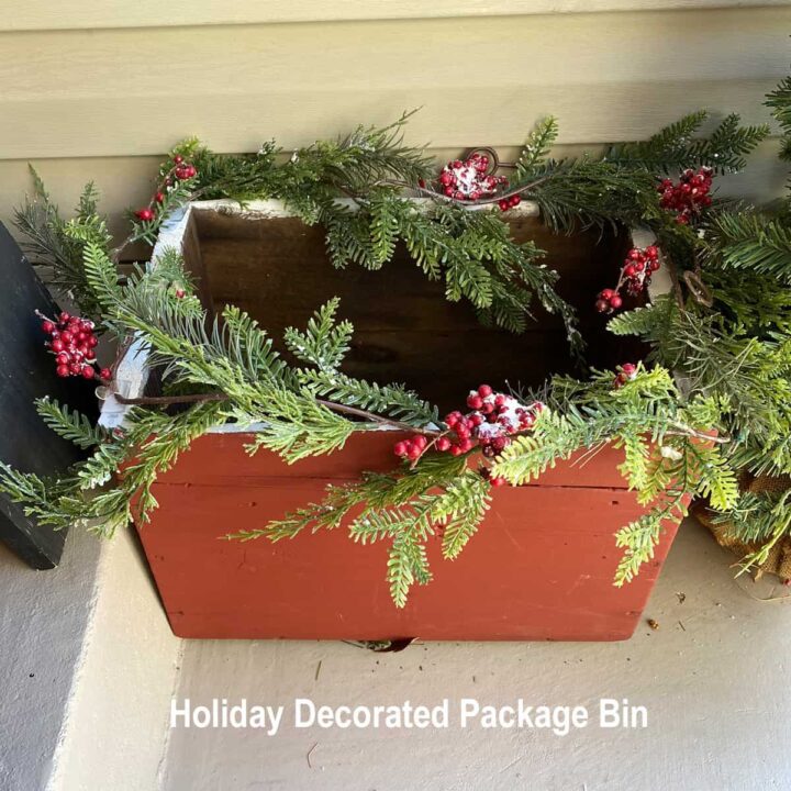 Holiday Decorated Package Box on Porch Square image
