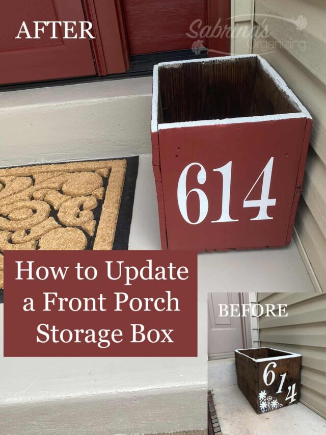 How to Update a DIY Front Porch Storage Box Sabrinas Organizing