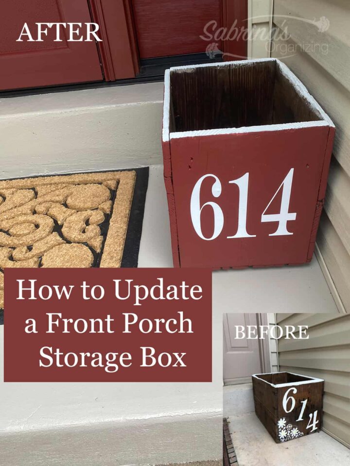 How to Update a Front Porch Storage Box - Before and After DIY Painting Project