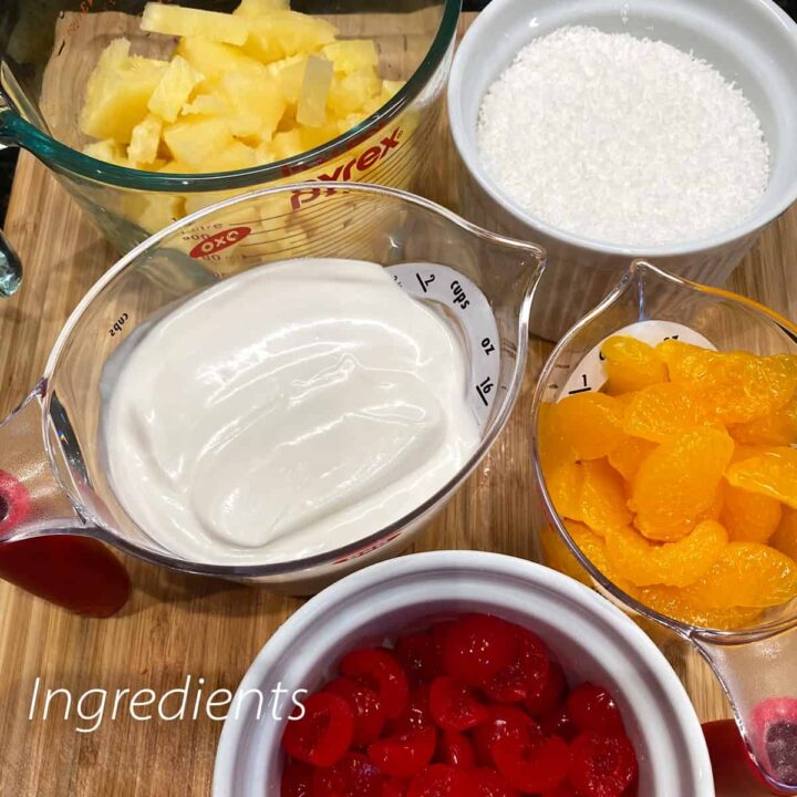How to Make Easy Dairy Free Ambrosia ingredients