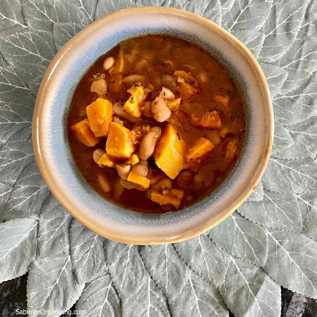 Slow Cooker Sweet Potato Bean Stew Recipe no title