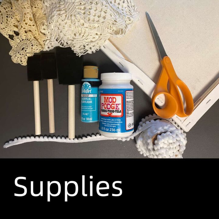 Supplies needed to make is doily artwork