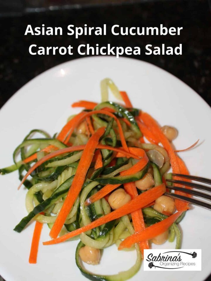 Cold Spiral Cucumber Carrot Chickpea Asian Salad Recipe featured image
