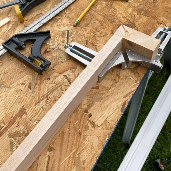 use the corner brackets and screw together the wood