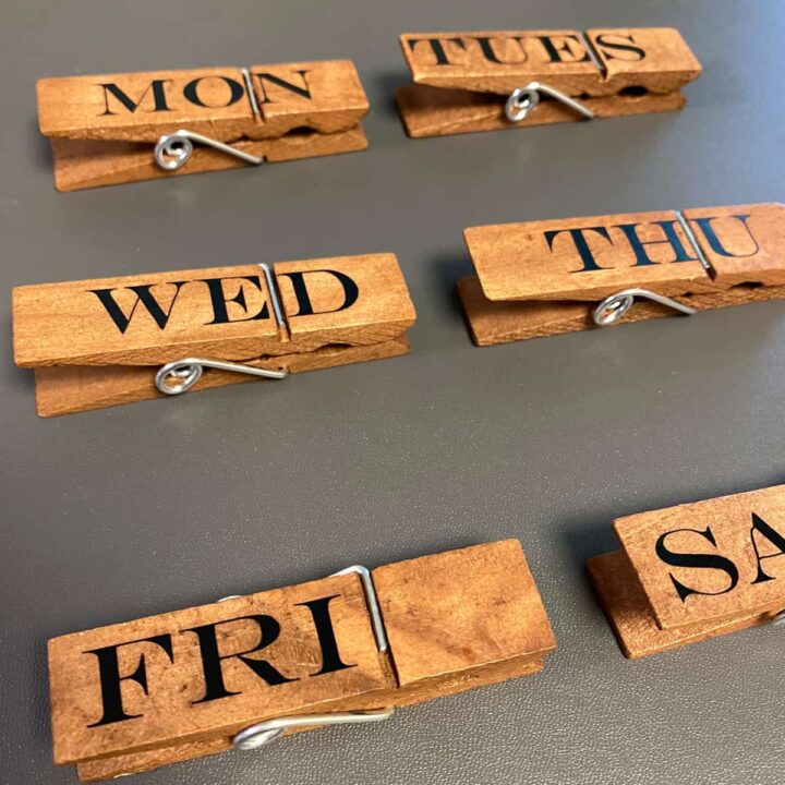 Clothespins with labels