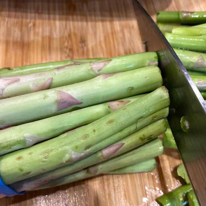 Cut Asparagus into 2 inch pieces