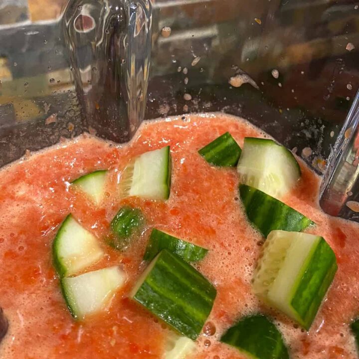 Start with Cucumber and Tomatoes in the blender
