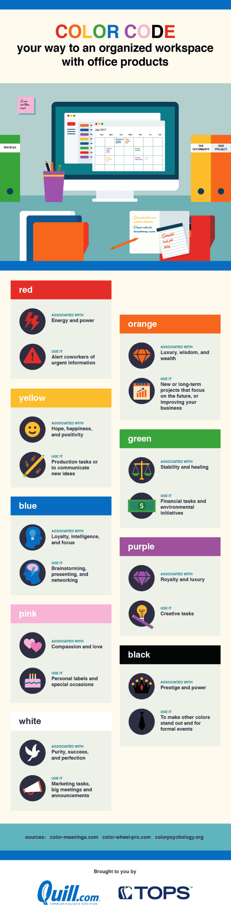 How to use a color coding system to organize your home or office