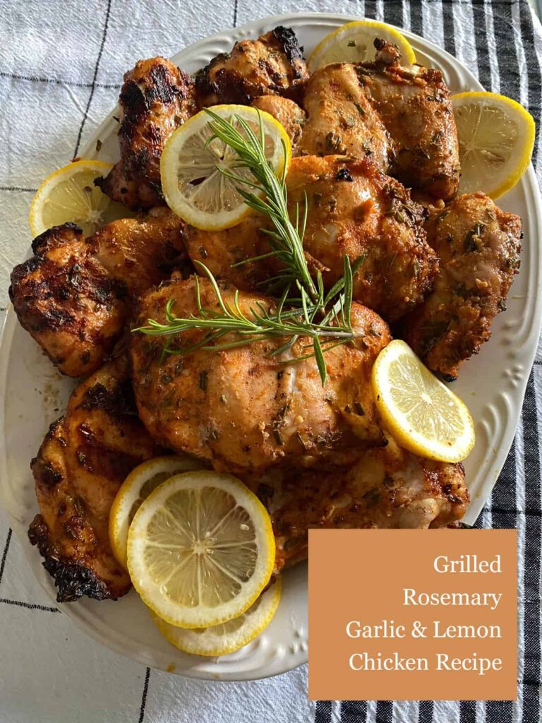 Grilled Rosemary Garlic Lemon Chicken Thighs Recipe - featured image