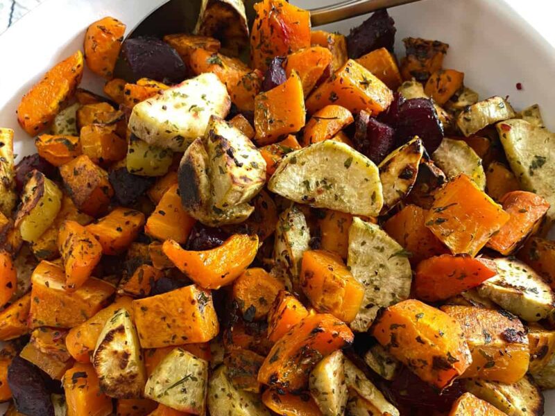 Roasted Carrots Recipe with Beets Butternut Squash square image