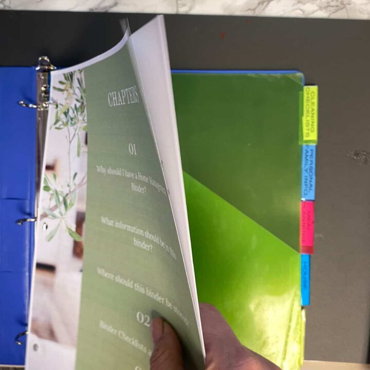 Add the Tabs and Sections of the book to the binder