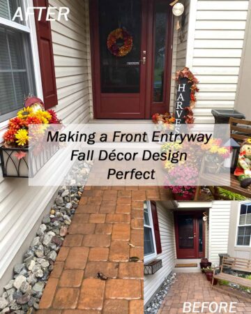 Making a Front Entryway Fall Decor Design Perfect with silk and real plants