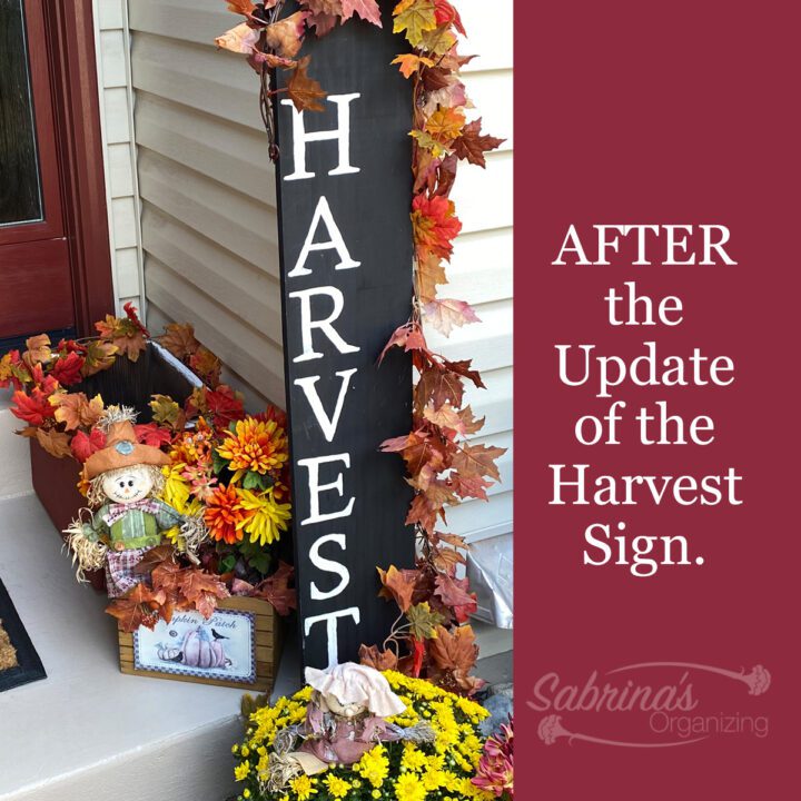 AFTER harvest sign on porch - square image