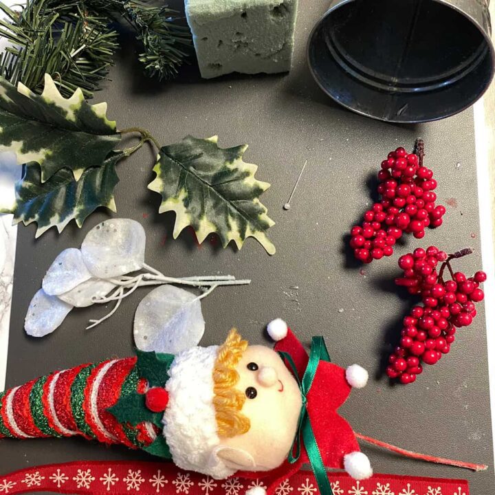 Supplies used to make the elf face bucket