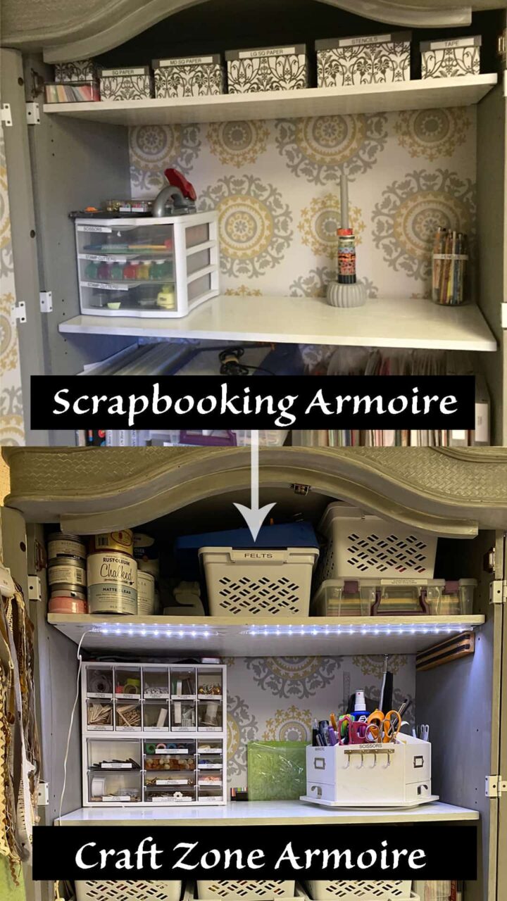 Scrapbooking to Craft zone armoire