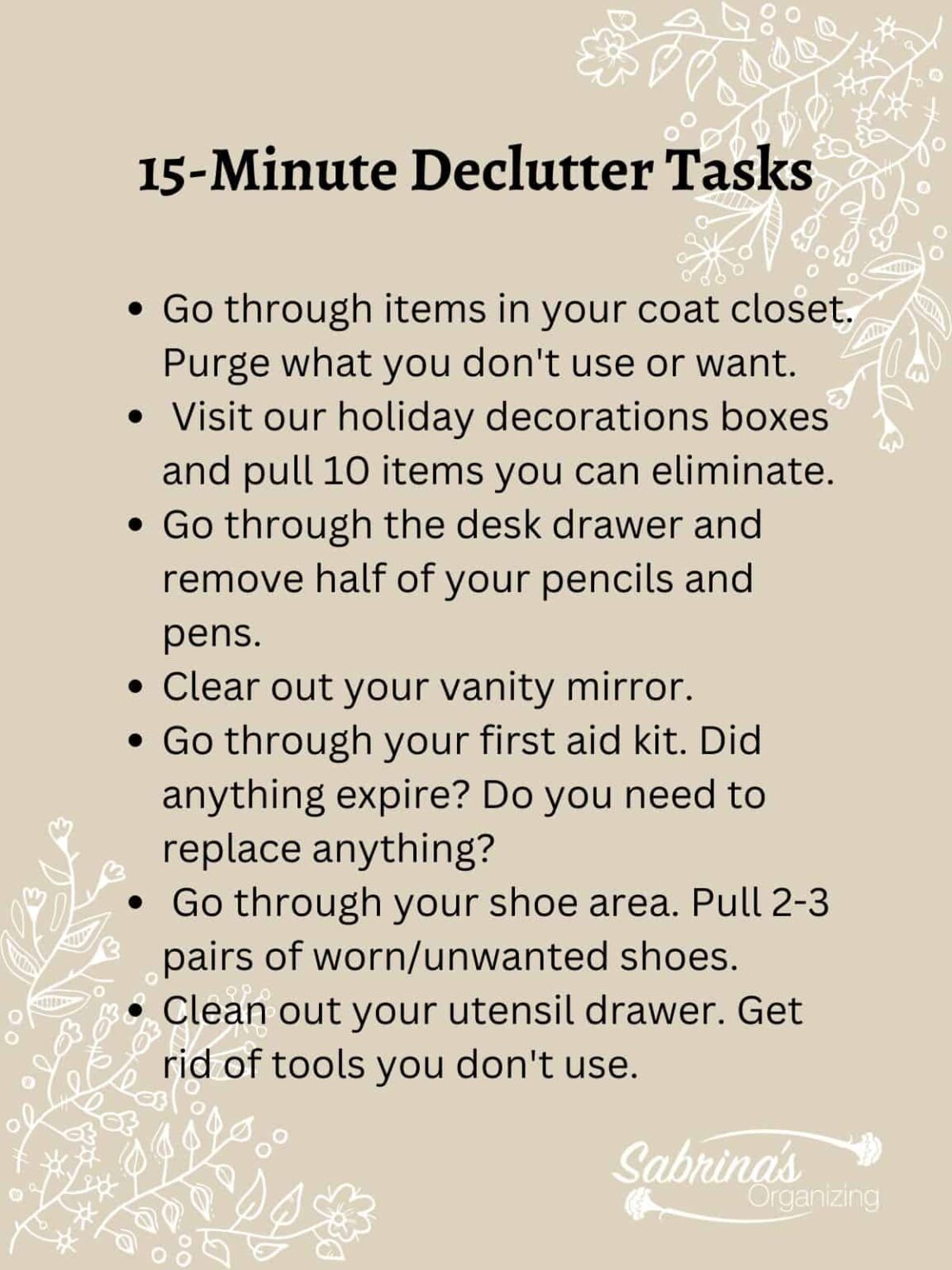 15 Minute Decluttering Tasks Challenge - Declutter Your Home In 31 Days