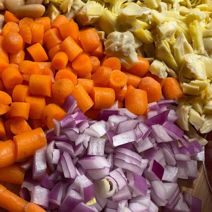 Chop up all the vegetables