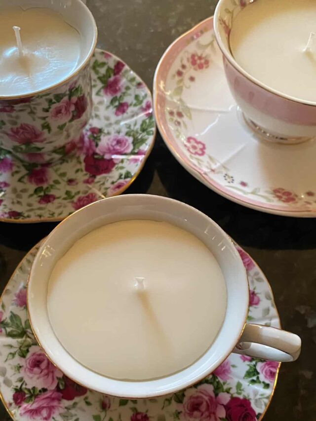 DIY TeaCup Candle Project Sabrinas Organizing