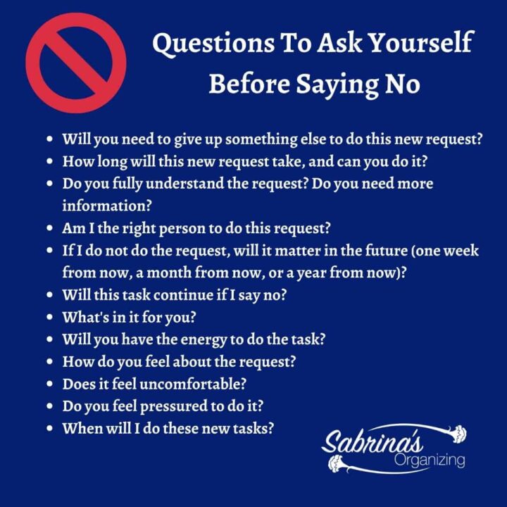 questions to ask yourself before saying no