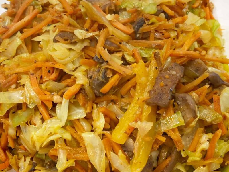 Asian Carrot Cabbage and Mushroom Recipe - Square image