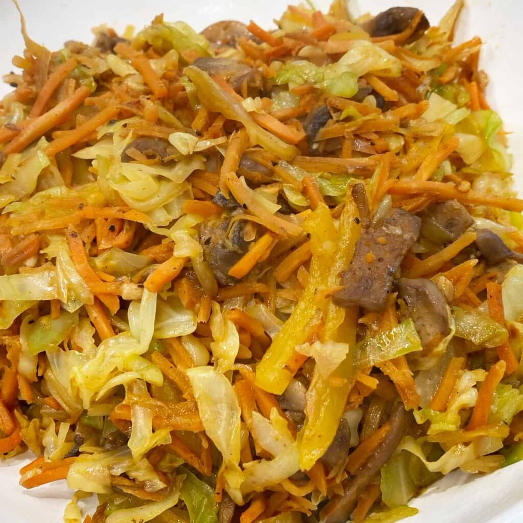 Asian Carrot, Cabbage and Mushrooms recipe