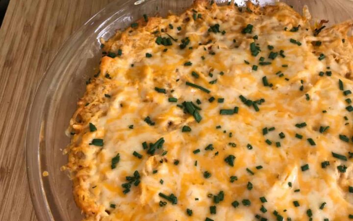 Buffalo Chicken Dip Recipe - keto friendly with celery featured image