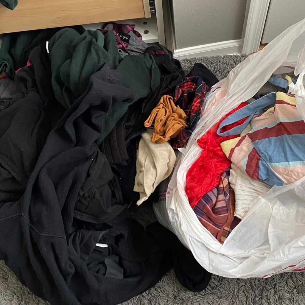 pull out all the things in the cabinet