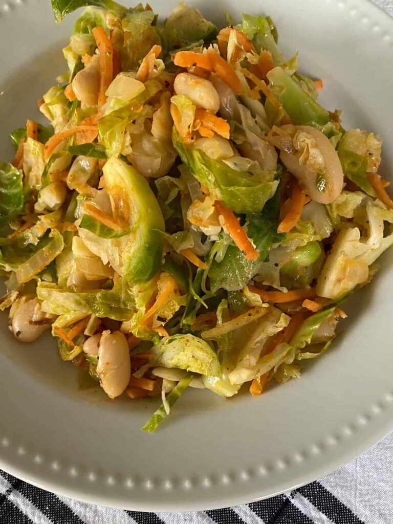 Sauteed Brussel Sprouts and Carrots Warm Salad recipe - Featured image