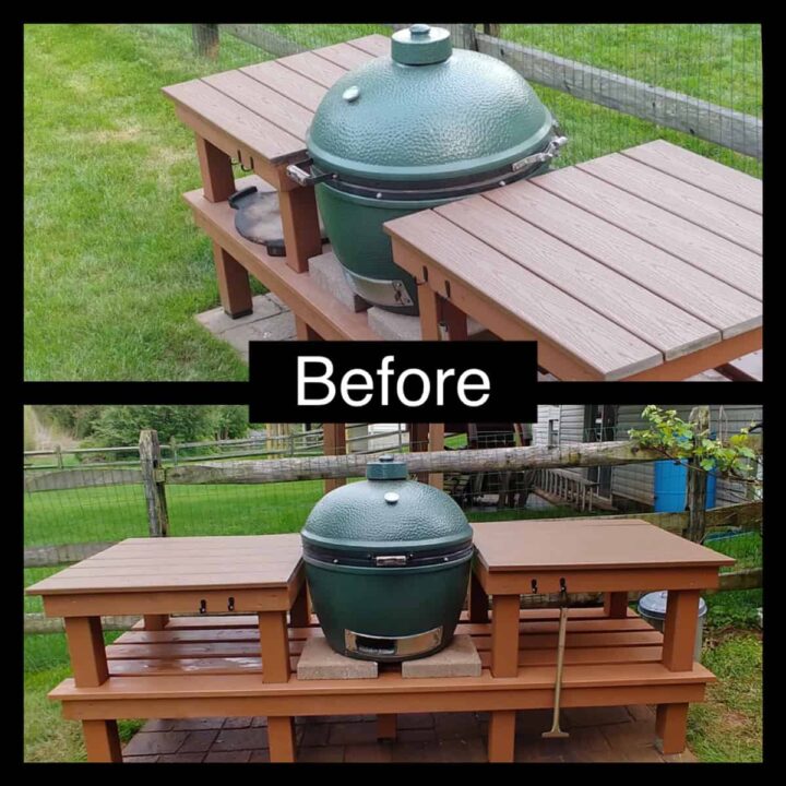Before square images of BBQ table