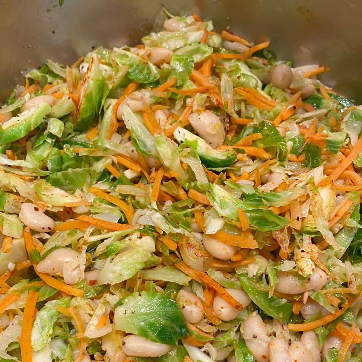 Sauteed Brussel Sprouts and Carrots Warm Salad Recipe