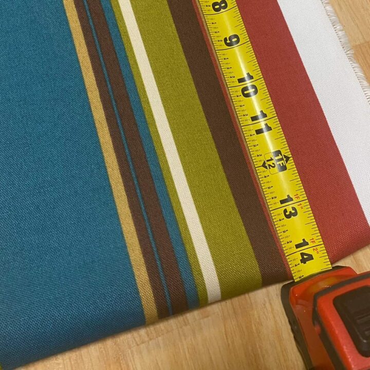 Measure the fabric to 14.5 inches long
