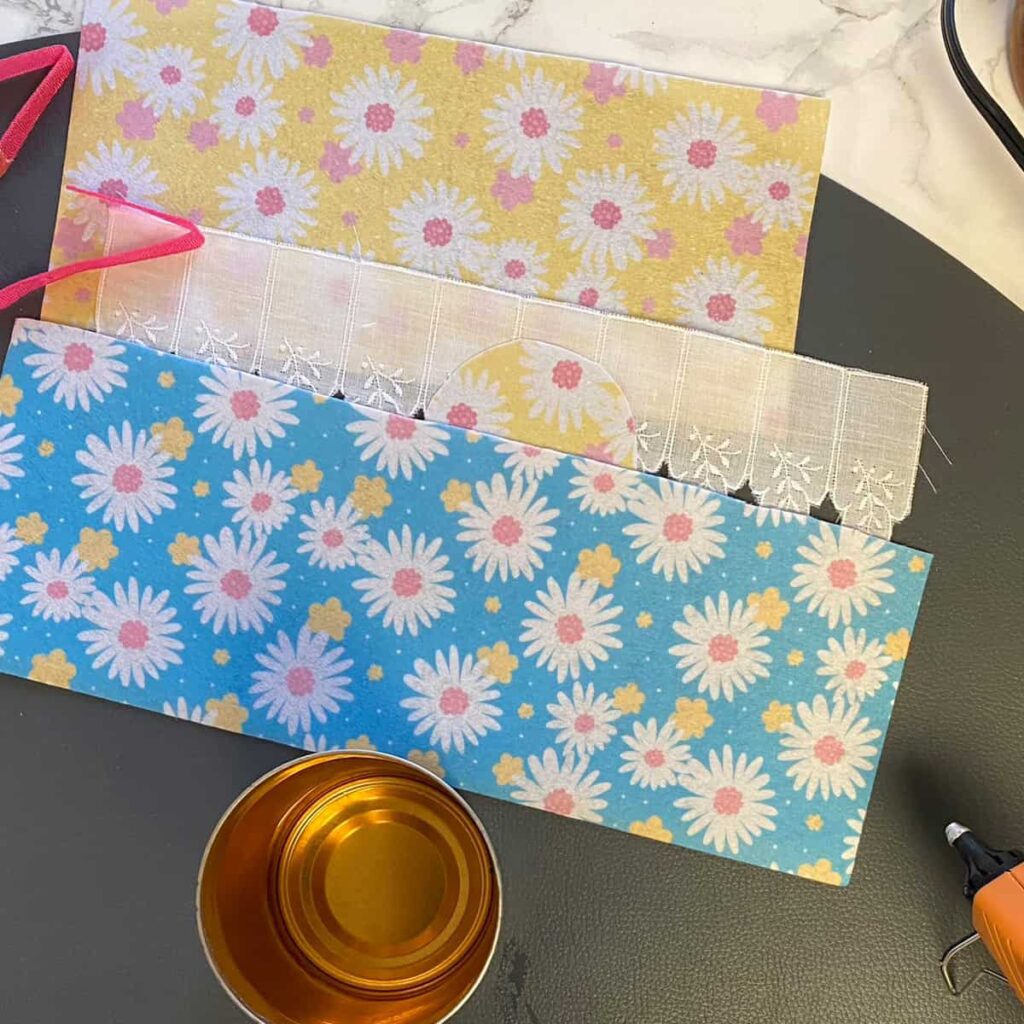 Supplies used to make this springtime tin can recycling idea