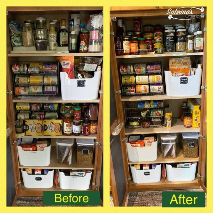Before and after pantry freshened up