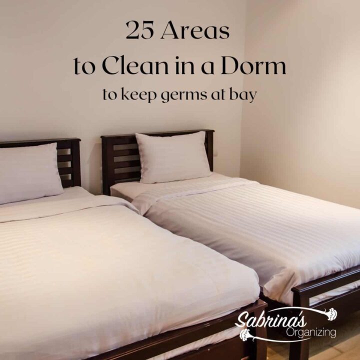 25 Areas to Clean in a Dorm Room - Square image