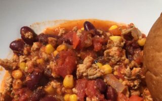 Delicious And Easy Turkey Chili Recipe In Cornbread Waffle Bowls