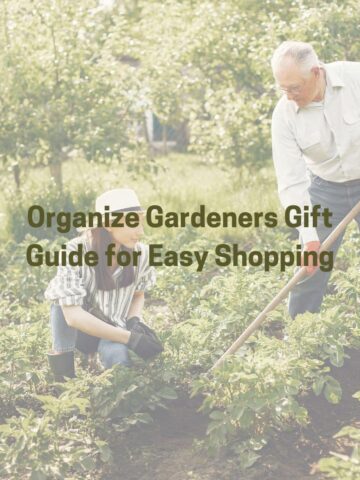 Organize Gardeners Gift Guide for Easy Shopping square image - garden with two people planting plants