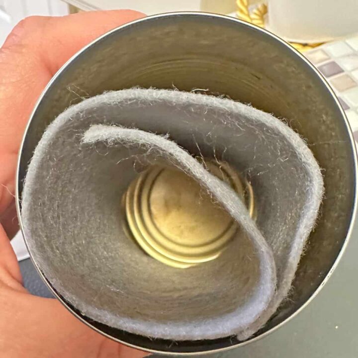 Measure and cut the felt for the inside of the can